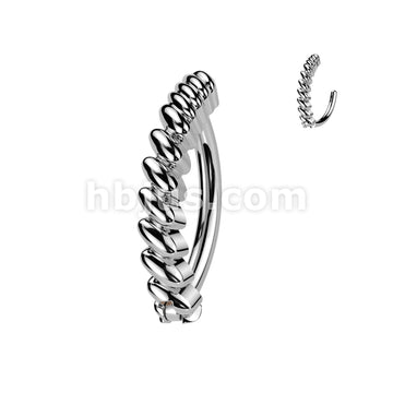 316L Surgical Steel 316L Surgical Steel Twisted Bar Hinged Belly Button... - Image 3