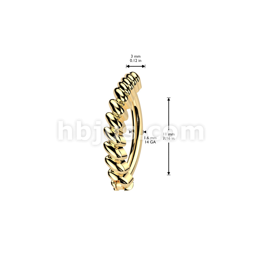 316L Surgical Steel 316L Surgical Steel Twisted Bar Hinged Belly Button... - Image 4