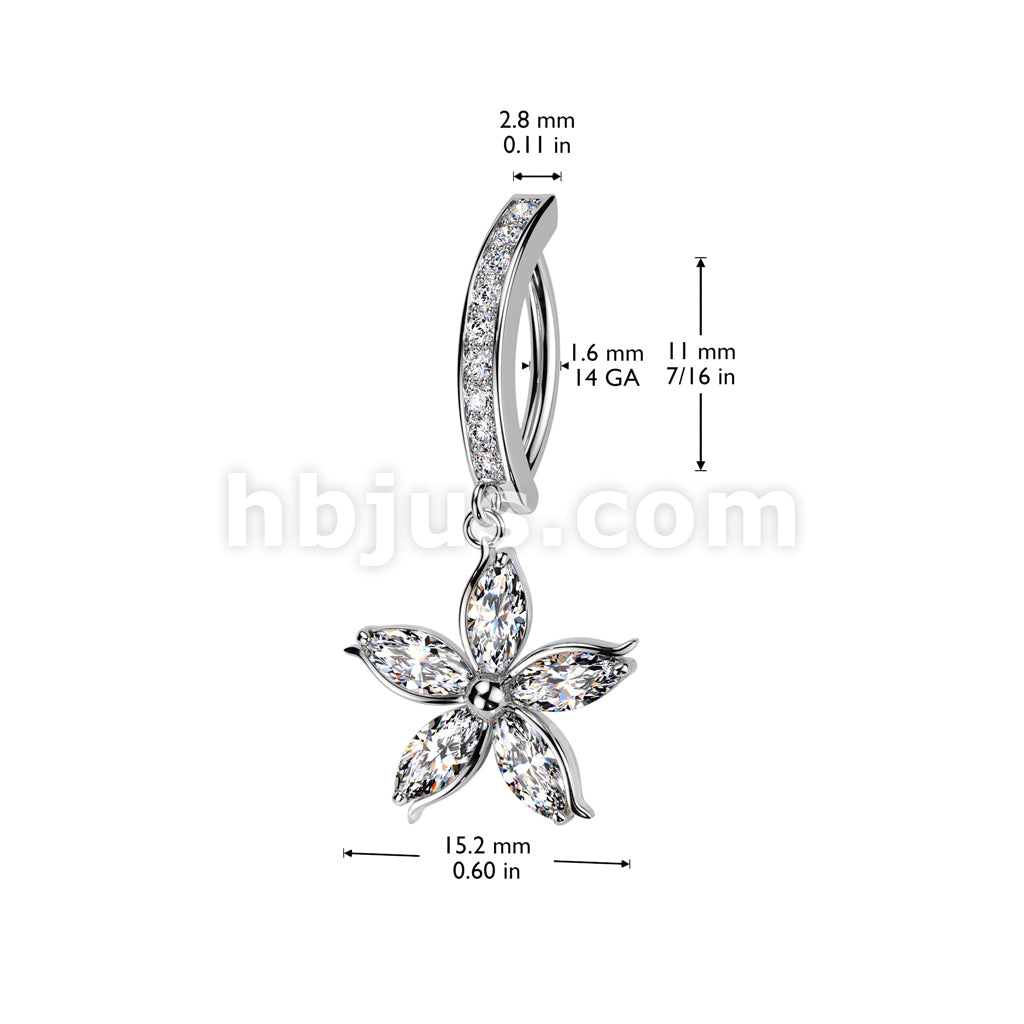 316L Surgical Steel 316L Surgical Steel Hinged Pave CZ Belly Button... - Image 4
