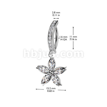 316L Surgical Steel 316L Surgical Steel Hinged Pave CZ Belly Button... - Image 4