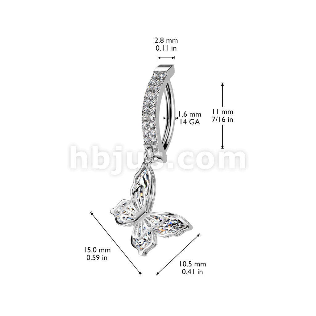 316L Surgical Steel 316L Surgical Steel Hinged Double Line Pave CZ... - Image 4