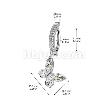 316L Surgical Steel 316L Surgical Steel Hinged Double Line Pave CZ... - Image 4