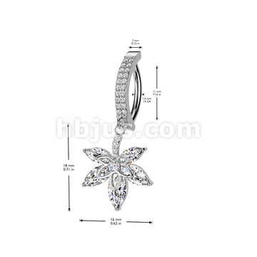 316L Surgical Steel 316L Surgical Steel Hinged Double CZ Pave Belly... - Image 4