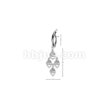 316L Surgical Steel 316L Hinged Belly Button Clicker Ring With Teardrop... - Image 4