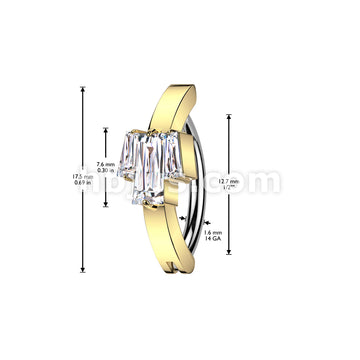 316L Surgical Steel 316L Surgical Steel Hinged Belly Button Ring With 3... - Image 4