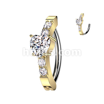 316L Surgical Steel 316L Surgical Steel Hinged Belly Button Ring With... - Image 3