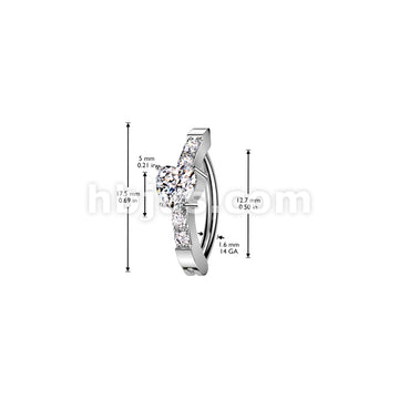 316L Surgical Steel 316L Surgical Steel Hinged Belly Button Ring With... - Image 4