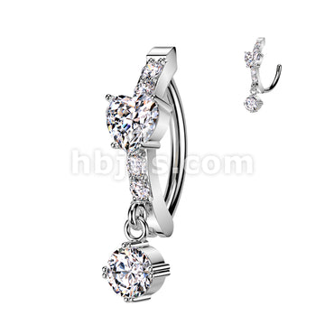 316L Surgical Steel 316L Surgical Steel Hinged CNC Belly Button Ring... - Image 2