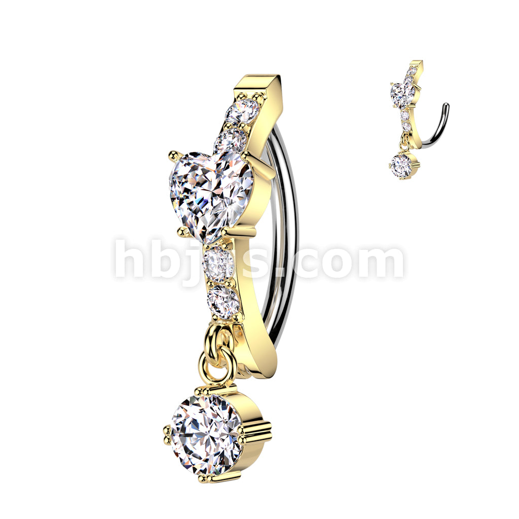 316L Surgical Steel 316L Surgical Steel Hinged CNC Belly Button Ring... - Image 3