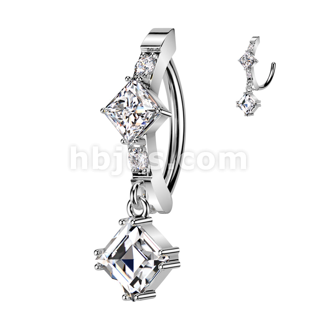 316L Surgical Steel 316L Surgical Steel Hinged CNC Belly Button Ring... - Image 2
