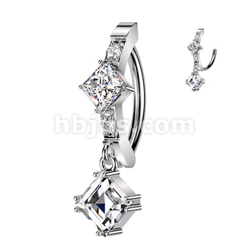 316L Surgical Steel 316L Surgical Steel Hinged CNC Belly Button Ring... - Image 2