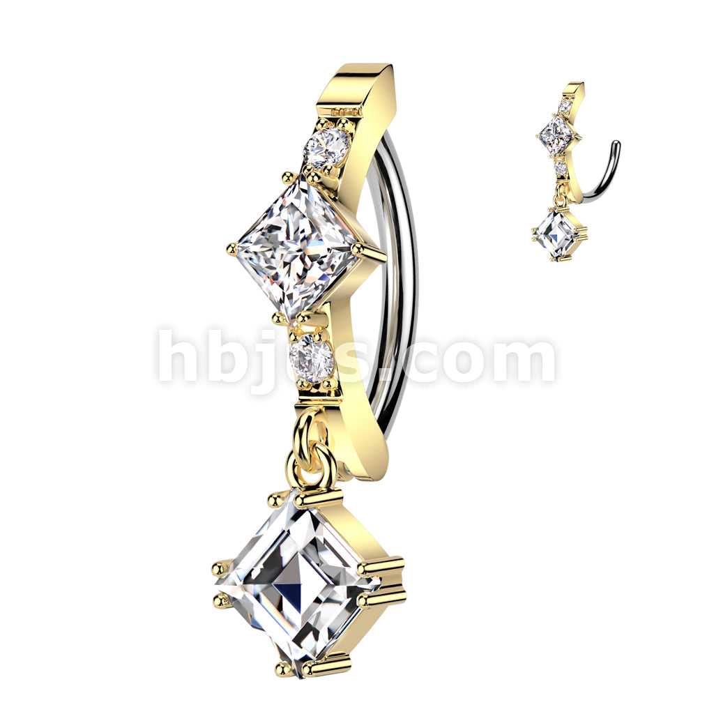 316L Surgical Steel 316L Surgical Steel Hinged CNC Belly Button Ring... - Image 3
