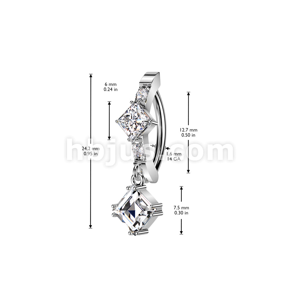 316L Surgical Steel 316L Surgical Steel Hinged CNC Belly Button Ring... - Image 4