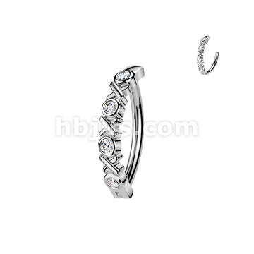 316L Surgical Steel 316L Hinged Belly Button Ring With - Image 2
