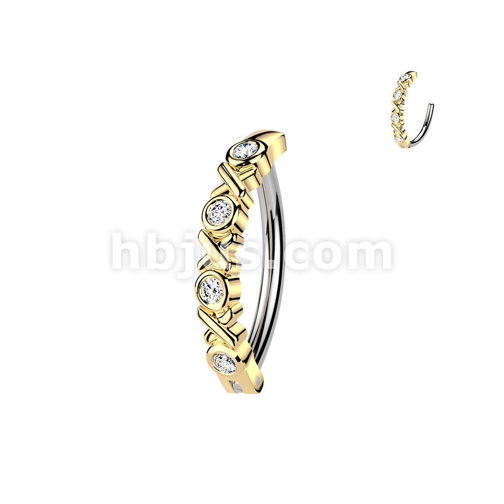 316L Surgical Steel 316L Hinged Belly Button Ring With - Image 3