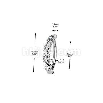 316L Surgical Steel 316L Hinged Belly Button Ring With - Image 4