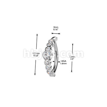 316L Surgical Steel 316L Hinged Belly Button Ring With Heart CZ and 6... - Image 6