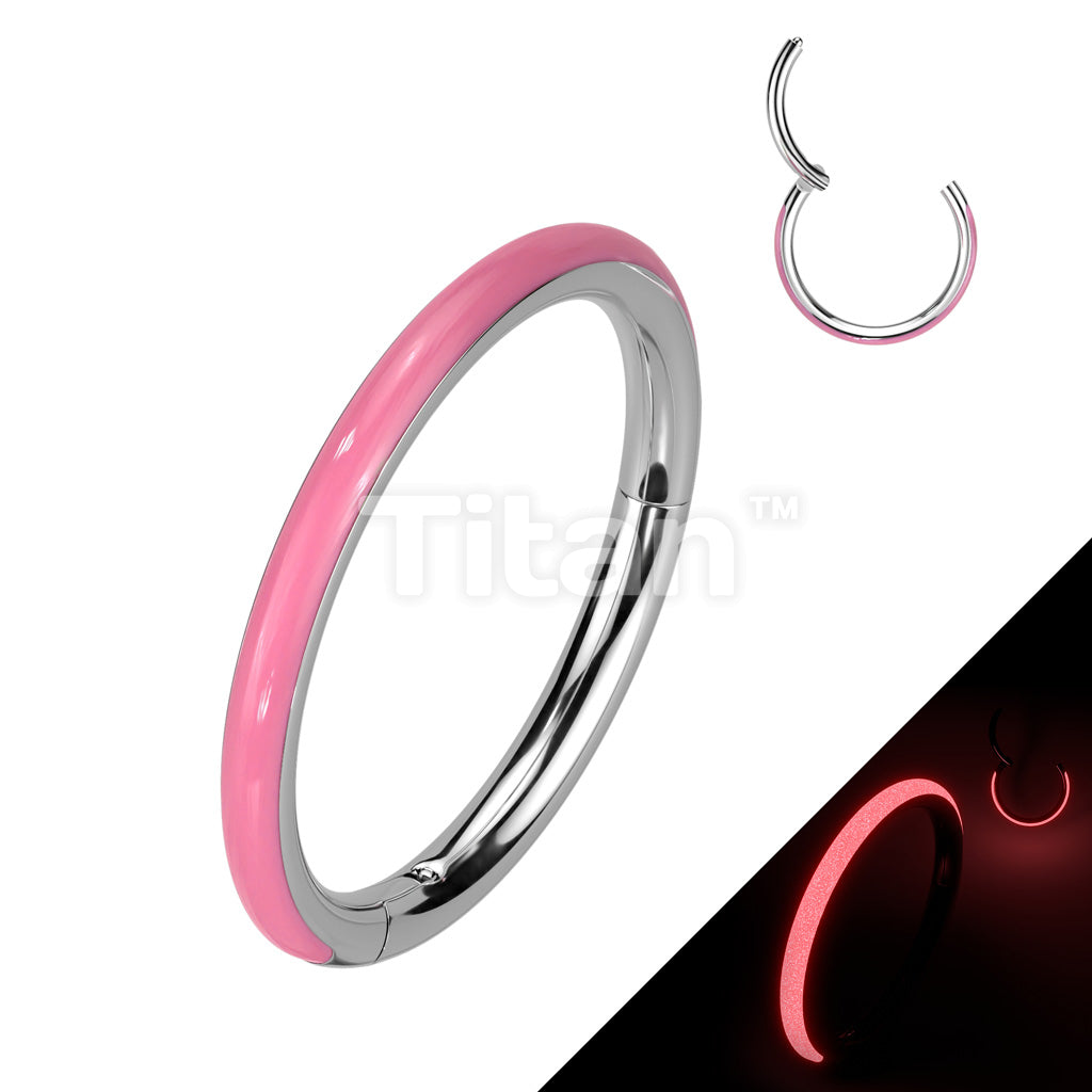 Implant Grade Titanium Hinged Segment Hoop Ring With Outward Facing Glow In The Dark Line - Image 3