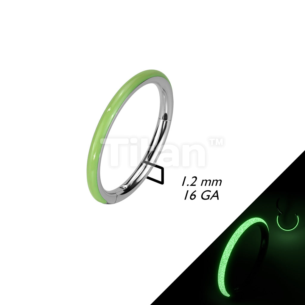 Implant Grade Titanium Hinged Segment Hoop Ring With Outward Facing Glow In The Dark Line - Image 4