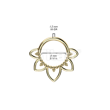 Implant Grade Titanium Hinged Segment Hoop Ring With Heart Filigree and Beaded Balls - Image 5