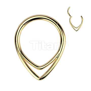 Implant Grade Titanium Hinged Segment Hoop Ring With Double Chevron Line - Image 2