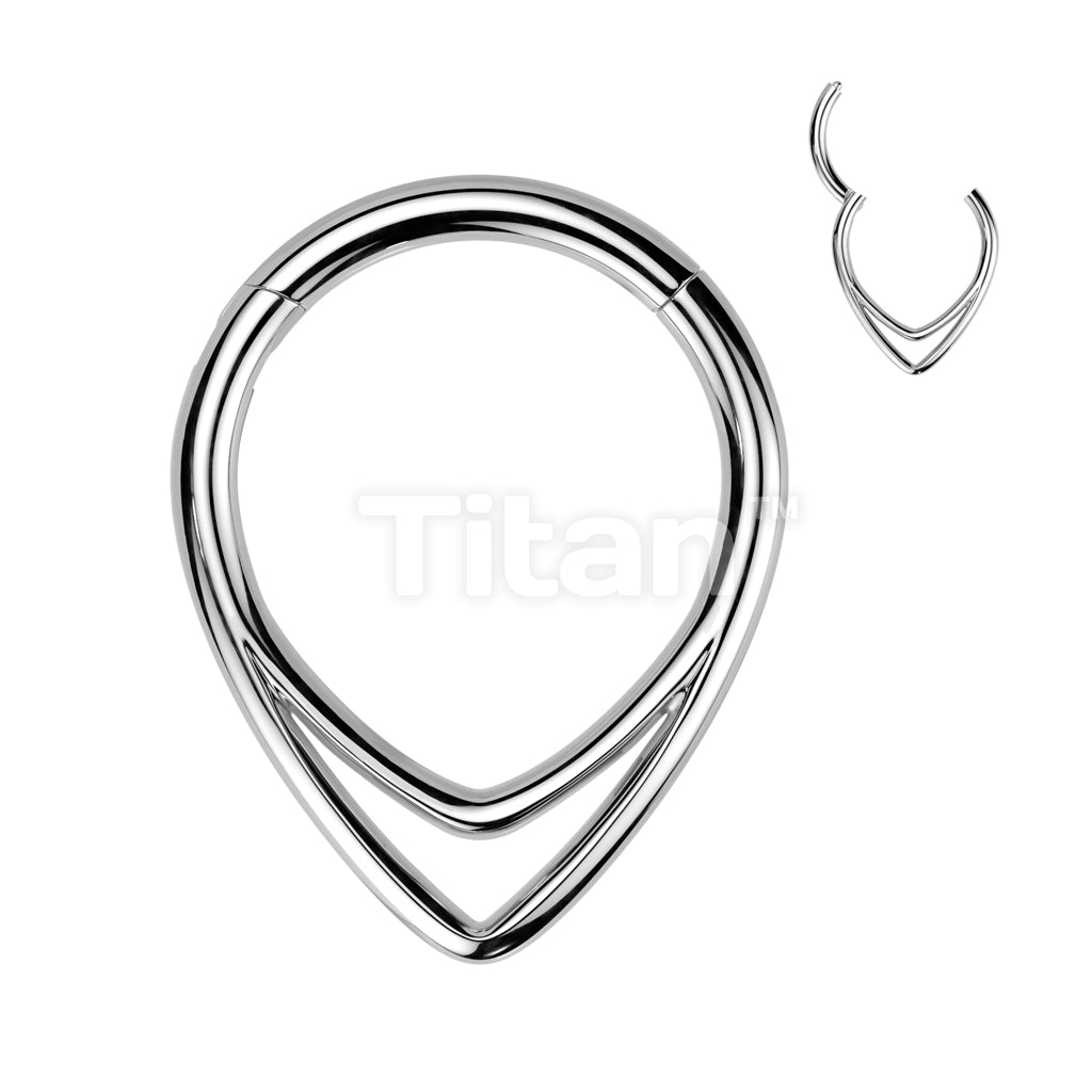 Implant Grade Titanium Hinged Segment Hoop Ring With Double Chevron Line - Image 3