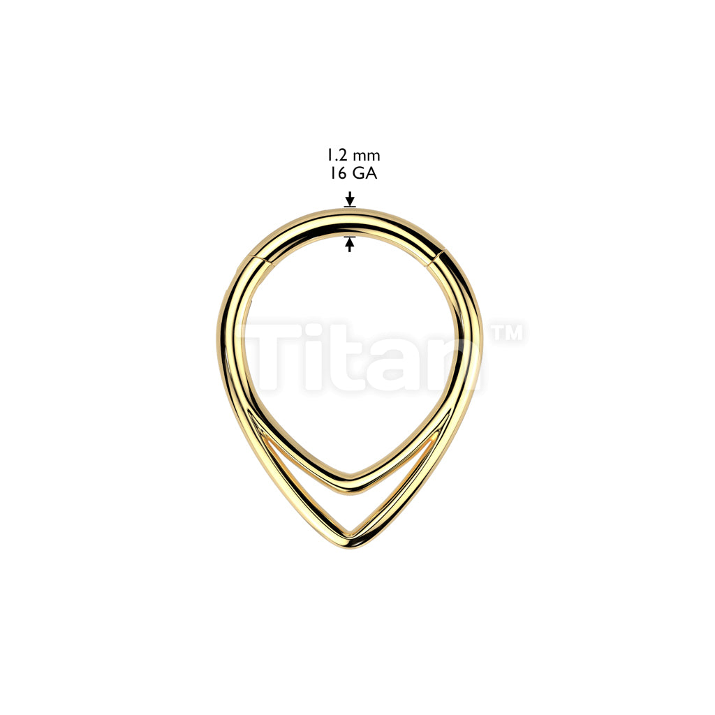 Implant Grade Titanium Hinged Segment Hoop Ring With Double Chevron Line - Image 4