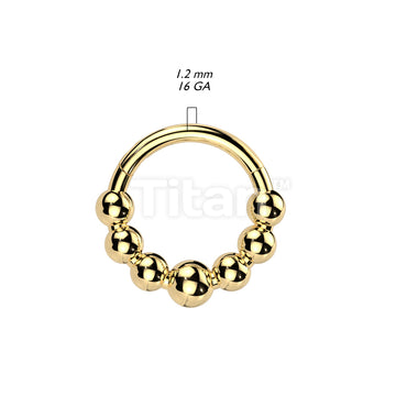 Implant Grade Titanium Hinged Segment Hoop Ring Lined With 7 Beaded Balls - Image 5