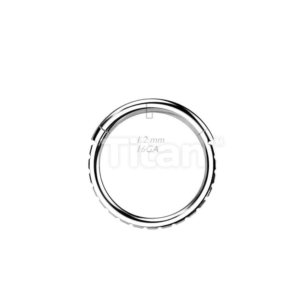 Implant Grade Titanium Hinged Segment Hoop Ring With Pave Outward Facing Square CZs - Image 5