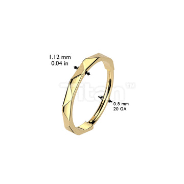 Implant Grade Titanium 20ga Hinged Segment Nose Hoop Ring With Faceted Side - Image 4