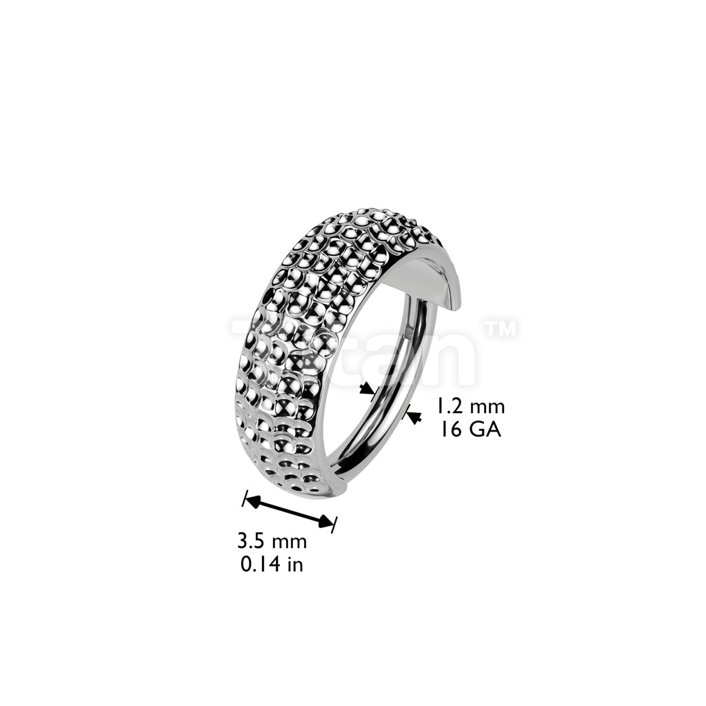 Implant Grade Titanium Wide Hinged Segment Hoop Ring Lined With Ball Cuts - Image 3