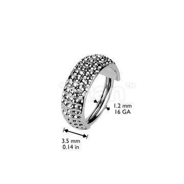 Implant Grade Titanium Wide Hinged Segment Hoop Ring Lined With Ball Cuts - Image 3