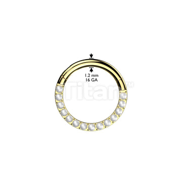 Implant Grade Titanium Hinged Segment Ring With Forward Facing CNC Pearl Set  - Image 4
