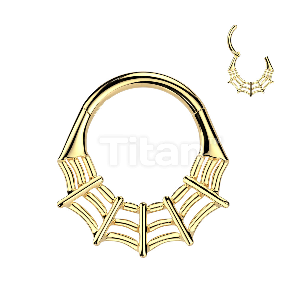 Implant Grade Titanium Spider Web Hinged Segment Hoop Ring - Image 2