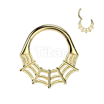 Implant Grade Titanium Spider Web Hinged Segment Hoop Ring - Image 2