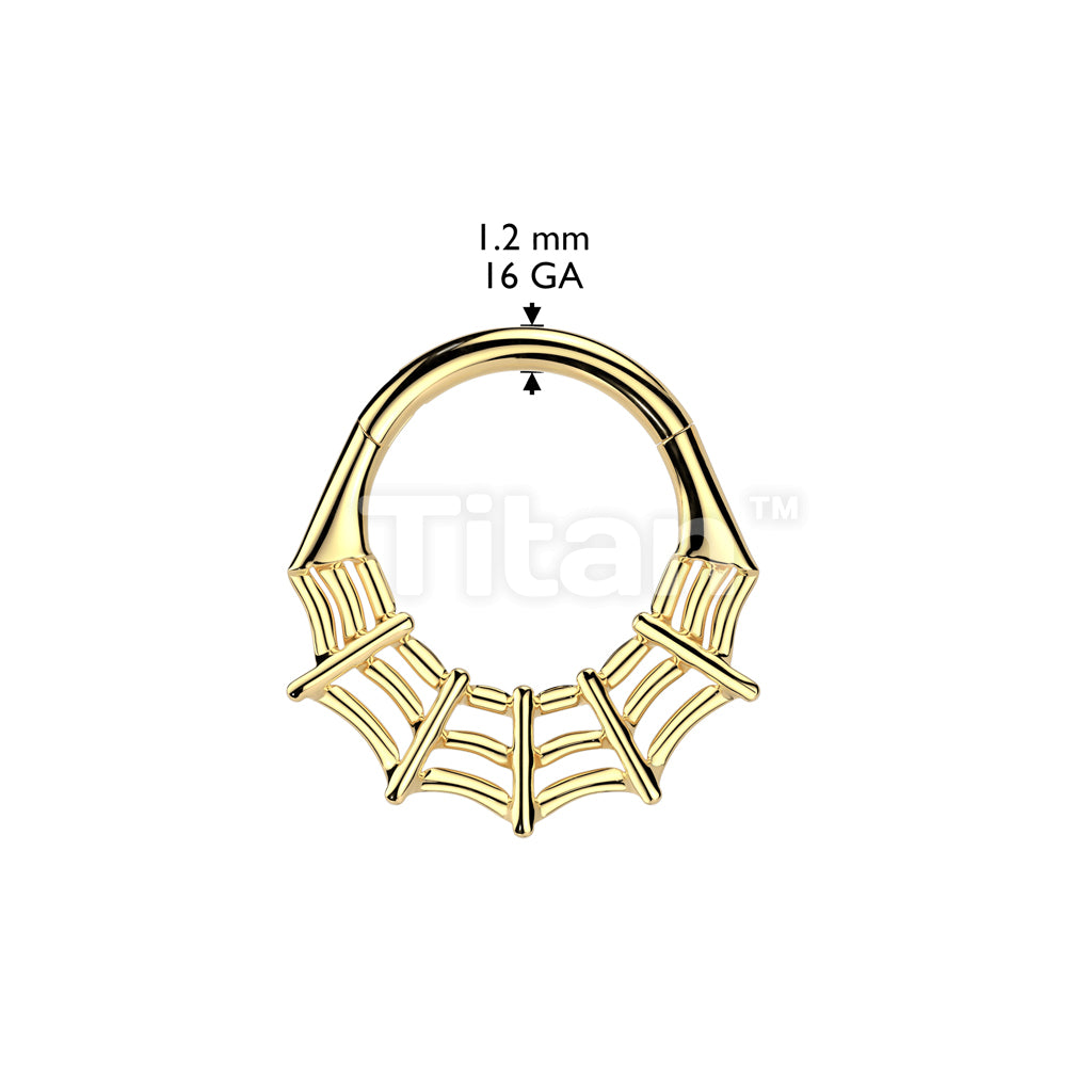 Implant Grade Titanium Spider Web Hinged Segment Hoop Ring - Image 5