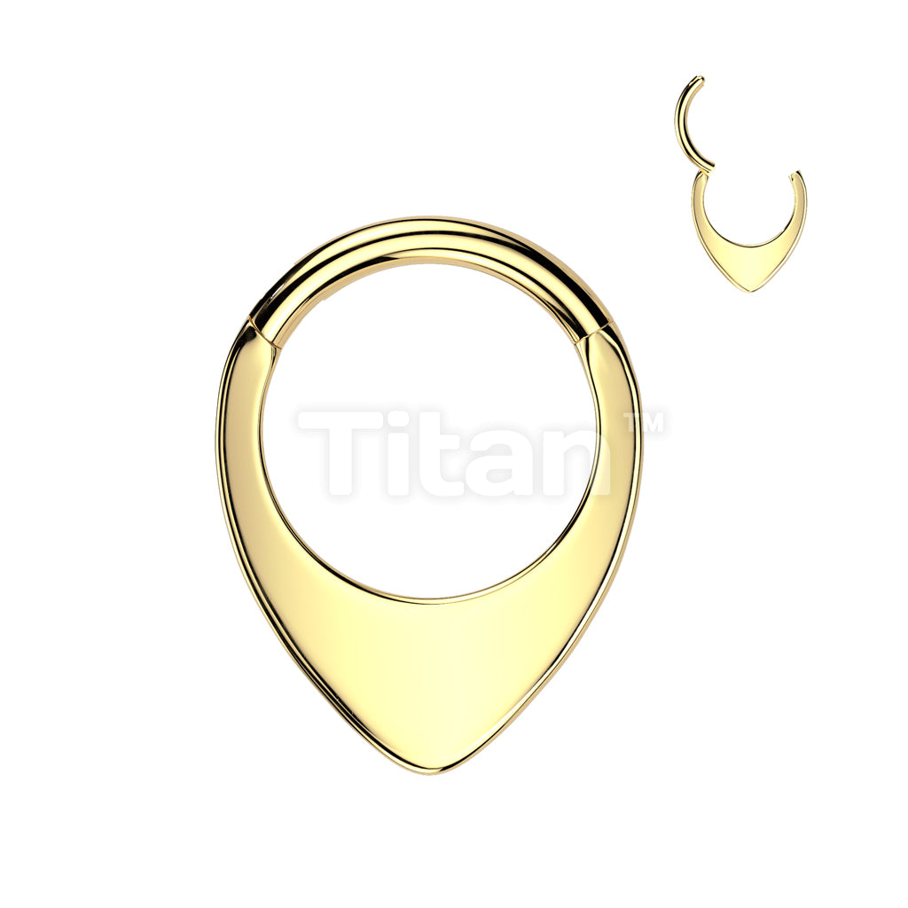Implant Grade Titanium Hinged Flat Teardrop Segment Hoop Ring  - Image 2