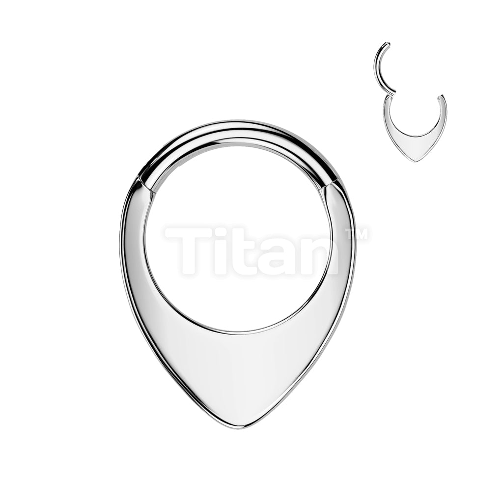 Implant Grade Titanium Hinged Flat Teardrop Segment Hoop Ring  - Image 3