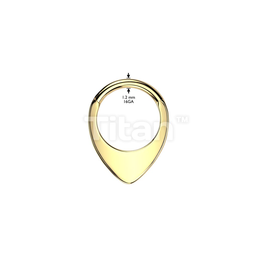 Implant Grade Titanium Hinged Flat Teardrop Segment Hoop Ring  - Image 4