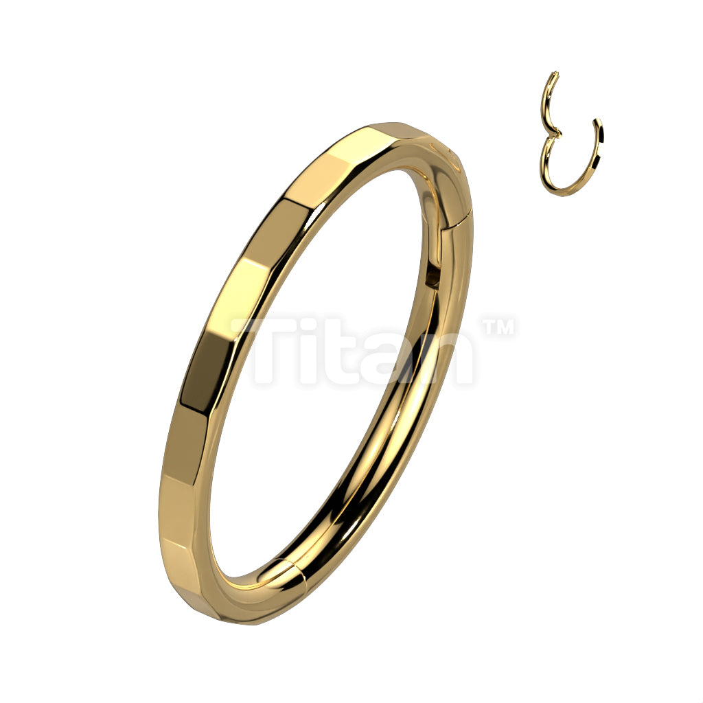 Implant Grade Titanium Hinged Segment Hoop Ring With Outward Facing Rectangular Facets - Image 2