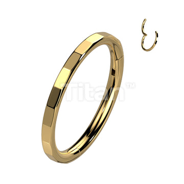 Implant Grade Titanium Hinged Segment Hoop Ring With Outward Facing Rectangular Facets - Image 2
