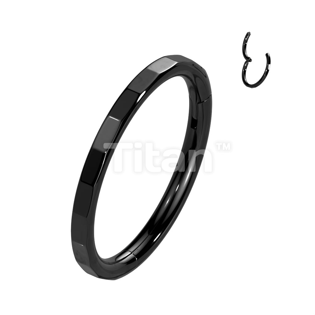 Implant Grade Titanium Hinged Segment Hoop Ring With Outward Facing Rectangular Facets - Image 3