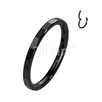 Implant Grade Titanium Hinged Segment Hoop Ring With Outward Facing Rectangular Facets - Image 3