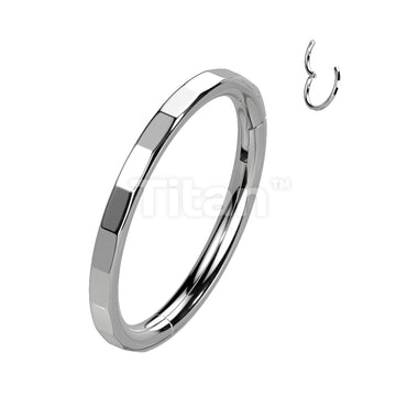 Implant Grade Titanium Hinged Segment Hoop Ring With Outward Facing Rectangular Facets - Image 5