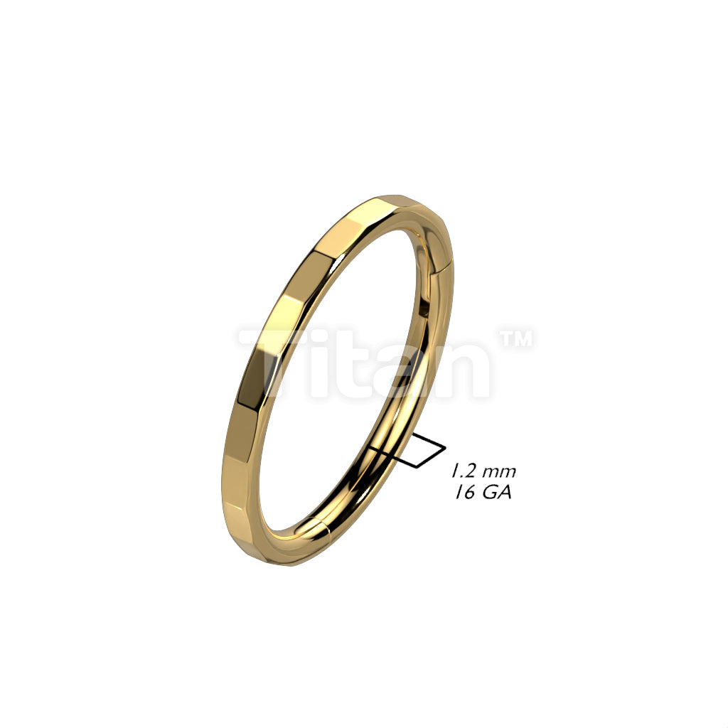 Implant Grade Titanium Hinged Segment Hoop Ring With Outward Facing Rectangular Facets - Image 6