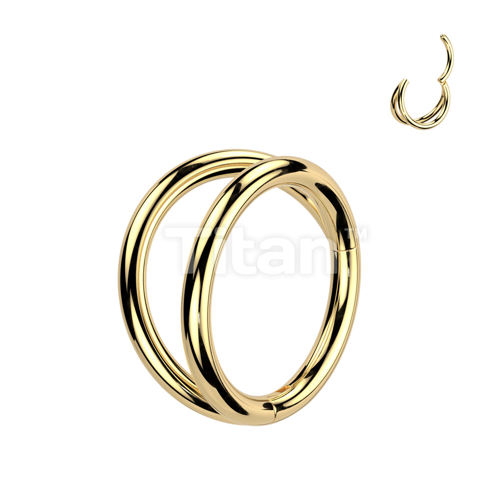 Implant Grade Titanium Hinged Double Hoop Segment Ring for Nose, Ear and More - Image 2