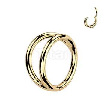 Implant Grade Titanium Hinged Double Hoop Segment Ring for Nose, Ear and More - Image 2