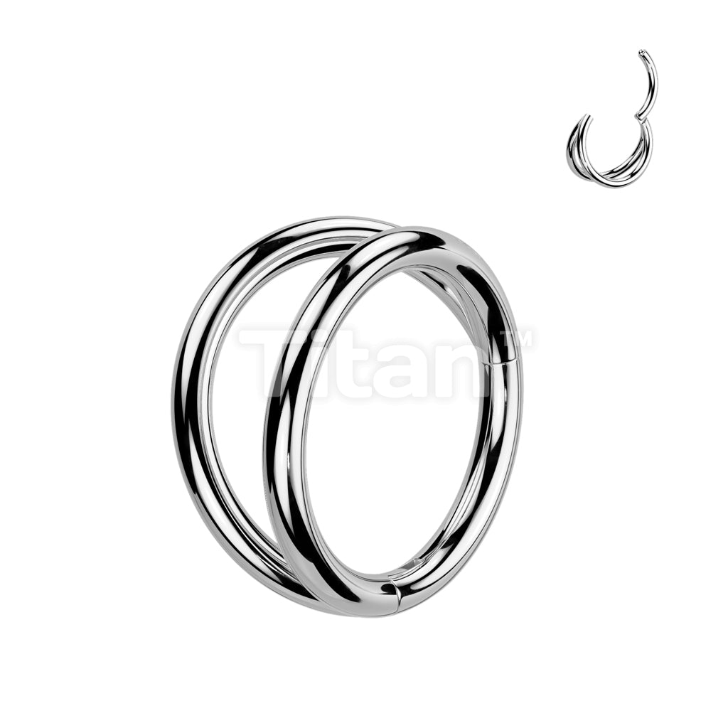 Implant Grade Titanium Hinged Double Hoop Segment Ring for Nose, Ear and More - Image 3