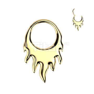 Implant Grade Titanium Hinged Segment Hoop Ring With Flames - Image 2