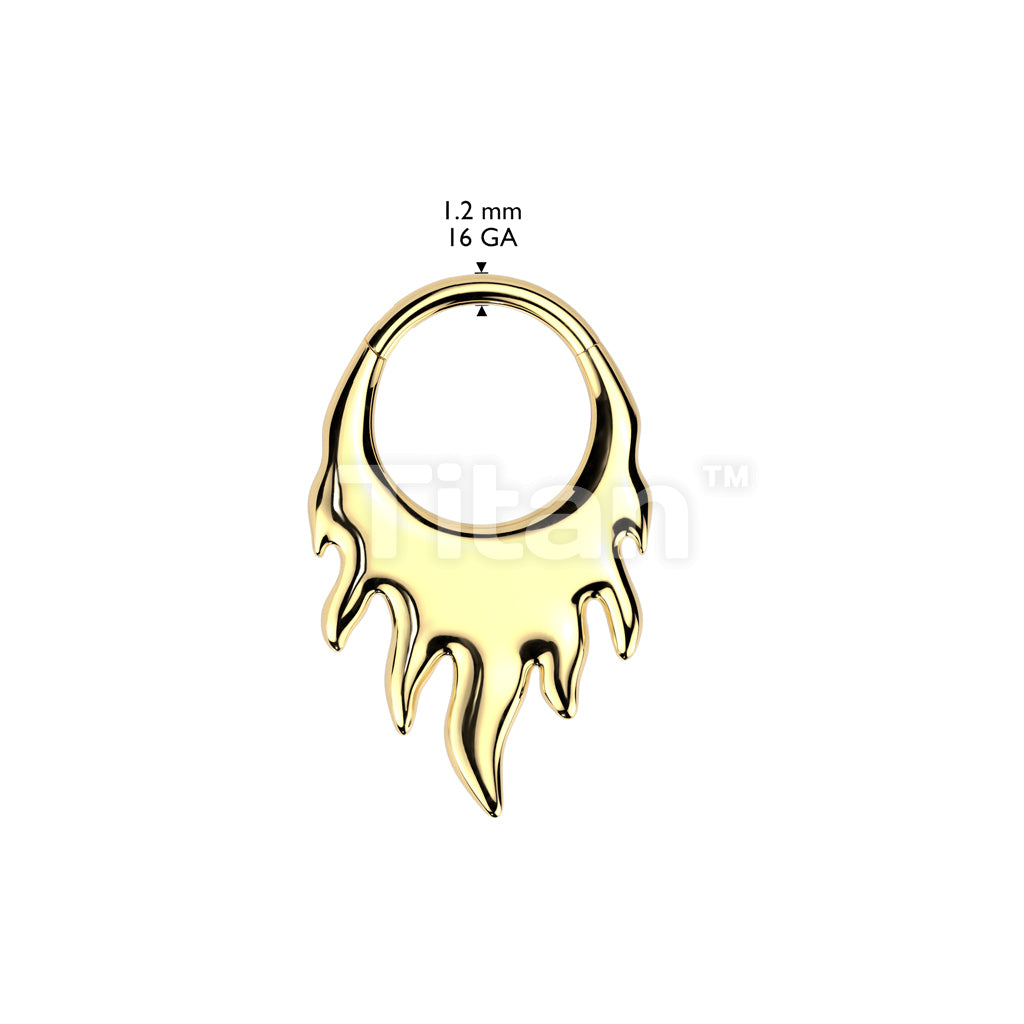 Implant Grade Titanium Hinged Segment Hoop Ring With Flames - Image 5